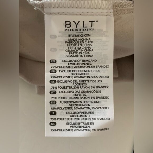 Bylt Midtown Wide Leg Pants Black Tailored High Rise Pleated Knit Women’s Size M - Picture 9 of 16